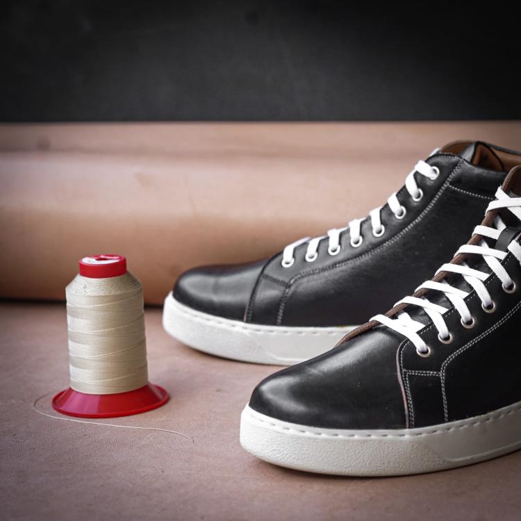 Songo High Top Rubber Sole Sneakers with Pull Up Leather